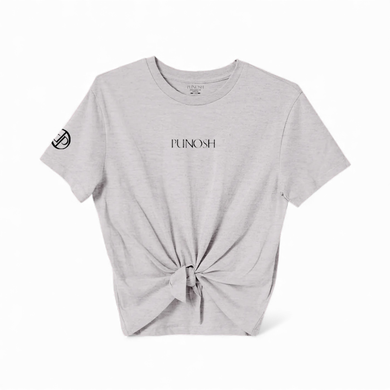 Punosh Logo Tie-Knot Short Sleeve T-Shirt (Grey)