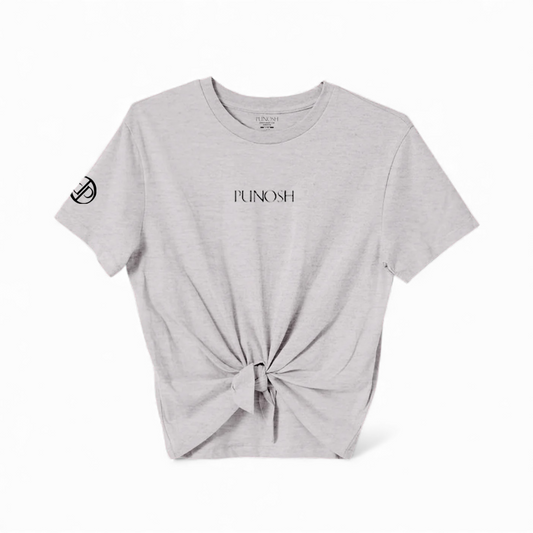 Punosh Logo Tie-Knot Short Sleeve T-Shirt (Grey)