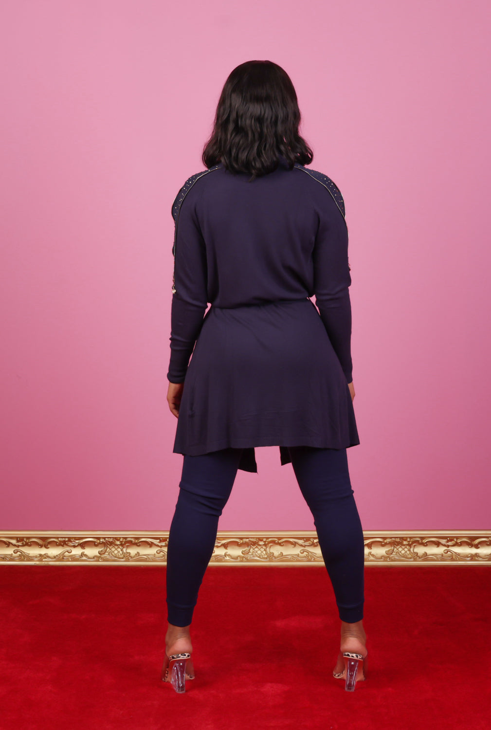 Midnight Star Navy Blue Belted Cardigan