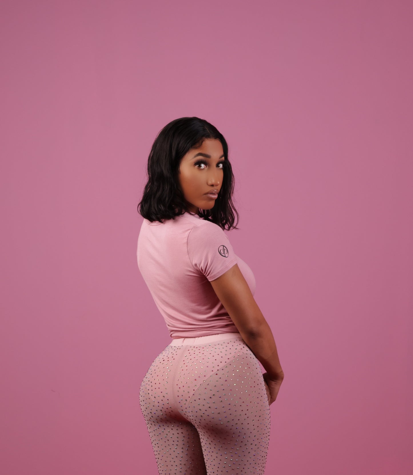 Punosh Tie-Knot Short Sleeve Logo T-Shirt (Pink)